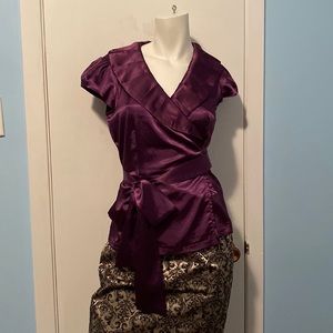 Royal Purple Wrap Blouse